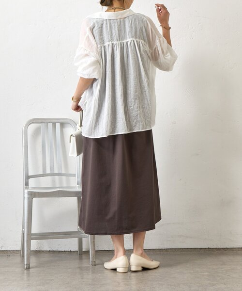 Jena espace merveilleux（ジェナ　エスパスメルヴェイユ）の「【美シルエット】フロントタックワンピース（ワンピース・レディース・ブラック/チャコールグレー/レッド・FREE）」の22枚目の写真