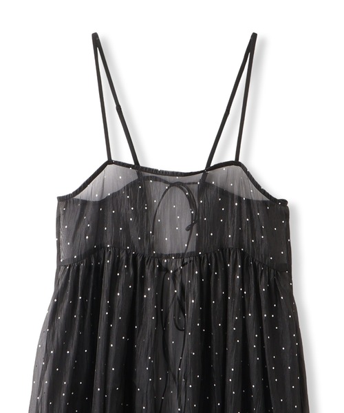 Droite lautreamont（ドロワットロートレアモン）の「箔ドットオーガンキャミワンピース≪手洗い可能≫（ワンピース・レディース・ブラック・M）」の14枚目の写真