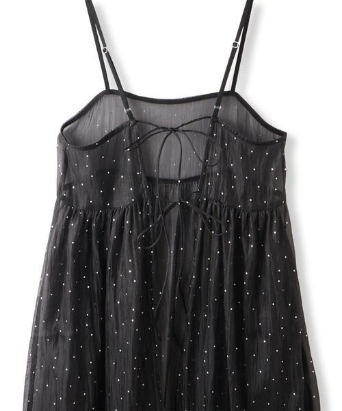 Droite lautreamont（ドロワットロートレアモン）の「箔ドットオーガンキャミワンピース≪手洗い可能≫（ワンピース・レディース・ブラック・M）」の16枚目の写真