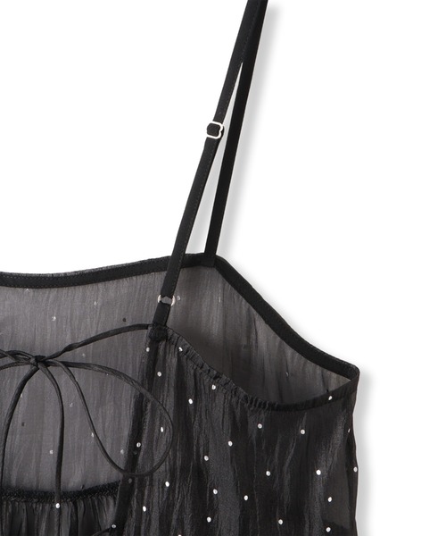 Droite lautreamont（ドロワットロートレアモン）の「箔ドットオーガンキャミワンピース≪手洗い可能≫（ワンピース・レディース・ブラック・M）」の17枚目の写真