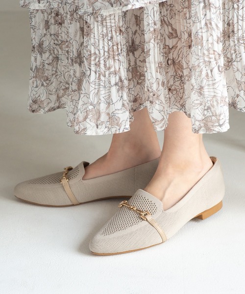 JELLY BEANS（ジェリービーンズ）の「ビット付きニットローファー(215-53163)JELLY BEANS(ジェリービーンズ)（ローファー・レディース・ベージュ系/ブラック/ピンクベージュ・22.5/23/23.5/24/24.5）」の10枚目の写真