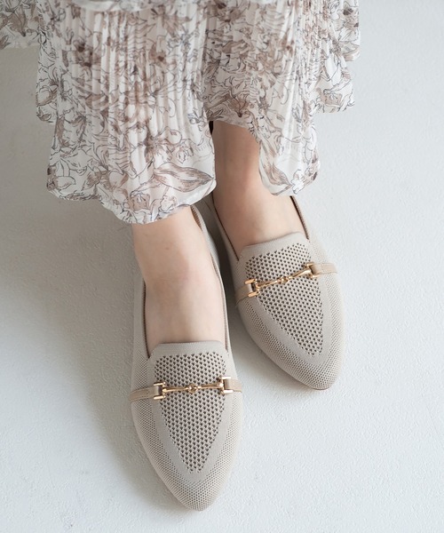 JELLY BEANS（ジェリービーンズ）の「ビット付きニットローファー(215-53163)JELLY BEANS(ジェリービーンズ)（ローファー・レディース・ベージュ系/ブラック/ピンクベージュ・22.5/23/23.5/24/24.5）」の11枚目の写真