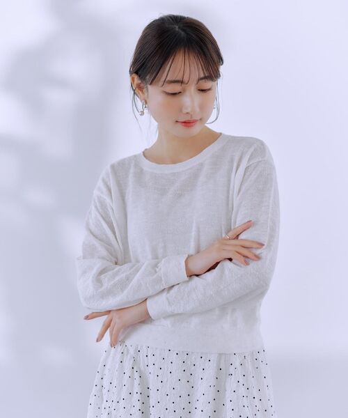 COHINA（コヒナ）の「スムージースラブシアーニット 【低身長・小柄女性】（ニット/セーター・レディース・ホワイト/グリーン/ピンク・ONE SIZE）」の4枚目の写真