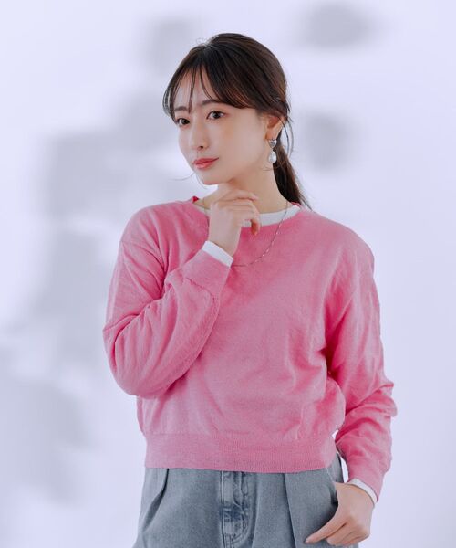 COHINA（コヒナ）の「スムージースラブシアーニット 【低身長・小柄女性】（ニット/セーター・レディース・ホワイト/グリーン/ピンク・ONE SIZE）」の12枚目の写真