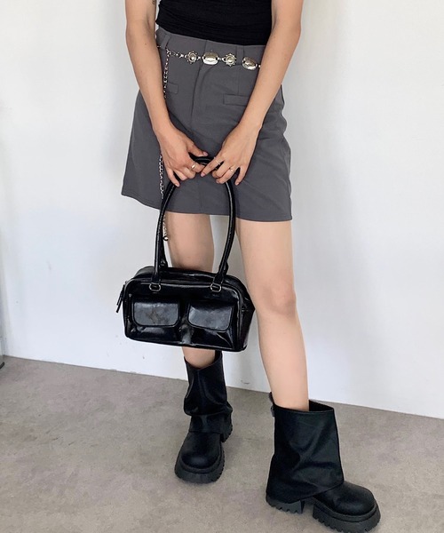 Teem Store(チームストア)の「インパン付きタイトスミニスカート(スカート・レディース・ブラック/グレー・S/M)」の19枚目の写真