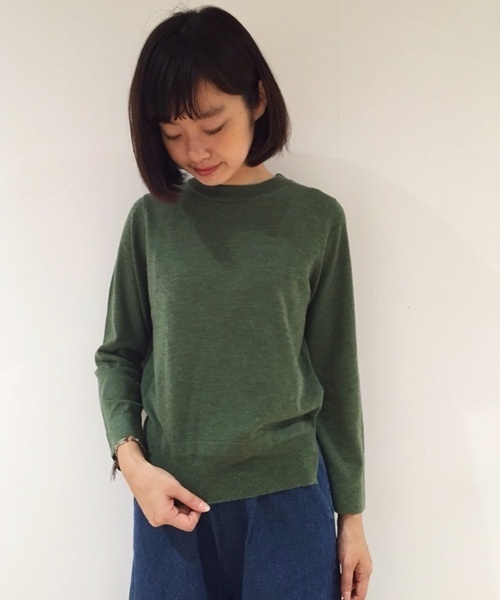 Kastane（カスタネ）の「裾スリットLS-PO（ニット/セーター・レディース・ネイビー/カーキ/グレー/パープル・FREE）」の2枚目の写真