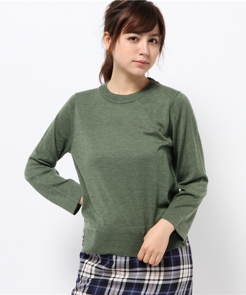 Kastane（カスタネ）の「裾スリットLS-PO（ニット/セーター・レディース・ネイビー/カーキ/グレー/パープル・FREE）」の13枚目の写真