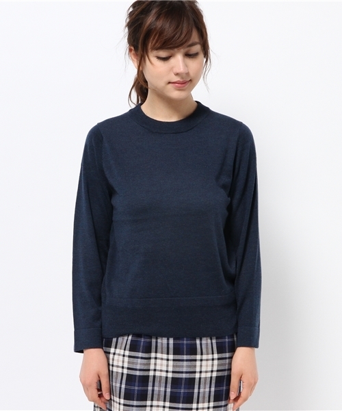 Kastane（カスタネ）の「裾スリットLS-PO（ニット/セーター・レディース・ネイビー/カーキ/グレー/パープル・FREE）」の5枚目の写真