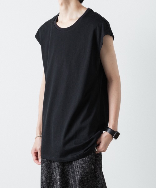 ato（アトウ）の「NO SLEEVE T-SHIRST（Tシャツ/カットソー・メンズ・ブラック/ホワイト・46/48）」の21枚目の写真