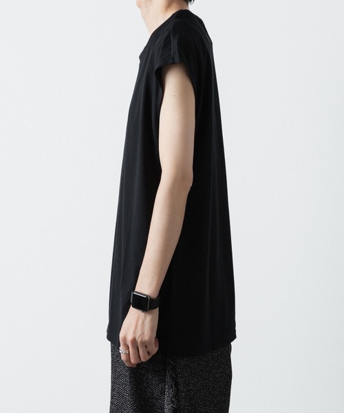 ato（アトウ）の「NO SLEEVE T-SHIRST（Tシャツ/カットソー・メンズ・ブラック/ホワイト・46/48）」の22枚目の写真