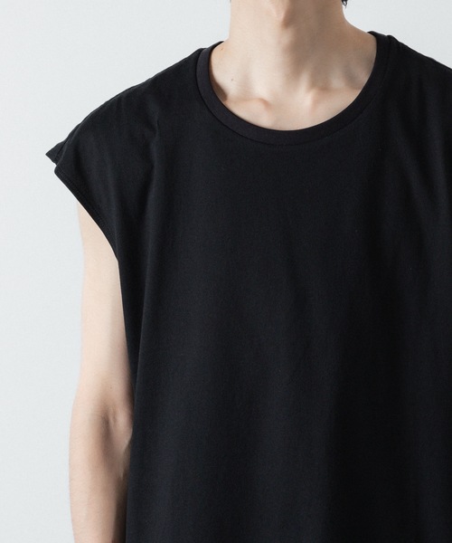ato（アトウ）の「NO SLEEVE T-SHIRST（Tシャツ/カットソー・メンズ・ブラック/ホワイト・46/48）」の15枚目の写真