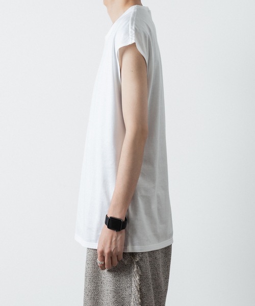 ato（アトウ）の「NO SLEEVE T-SHIRST（Tシャツ/カットソー・メンズ・ブラック/ホワイト・46/48）」の11枚目の写真