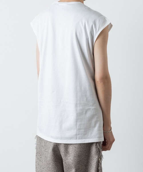 ato（アトウ）の「NO SLEEVE T-SHIRST（Tシャツ/カットソー・メンズ・ブラック/ホワイト・46/48）」の12枚目の写真