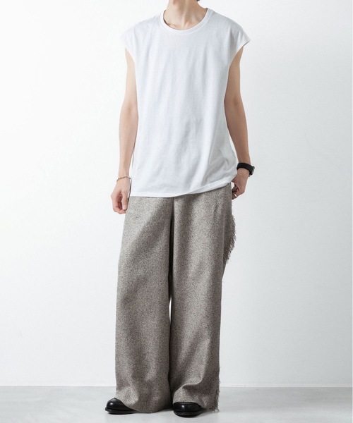 ato（アトウ）の「NO SLEEVE T-SHIRST（Tシャツ/カットソー・メンズ・ブラック/ホワイト・46/48）」の4枚目の写真