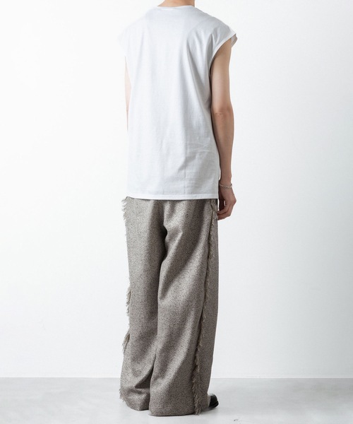 ato（アトウ）の「NO SLEEVE T-SHIRST（Tシャツ/カットソー・メンズ・ブラック/ホワイト・46/48）」の6枚目の写真