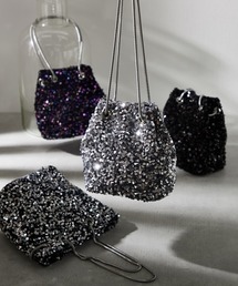 Jolie et Jolie（ジョリーエジョリー）の「巾着風スパンコールパーティーバック（ハンドバッグ）」