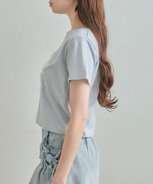 OLIVE des OLIVE(オリーブデオリーブ)の「リボンTシャツ(Tシャツ/カットソー・レディース・ネイビー/サックスブルー/オフホワイト・FREE)」の21枚目の写真