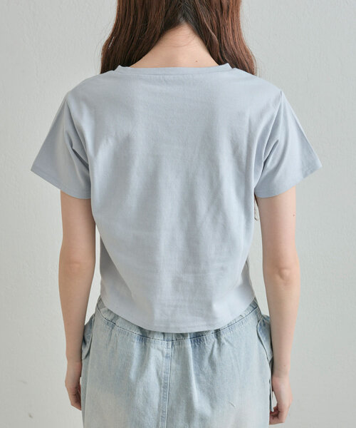 OLIVE des OLIVE(オリーブデオリーブ)の「リボンTシャツ(Tシャツ/カットソー・レディース・ネイビー/サックスブルー/オフホワイト・FREE)」の22枚目の写真