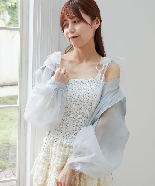 MAJESTIC LEGON（マジェスティックレゴン）の「カップ付ダブルリボンキャミソール（キャミソール・レディース・オフホワイト/ホワイト系その他/ブラック・MEDIUM）」の11枚目の写真