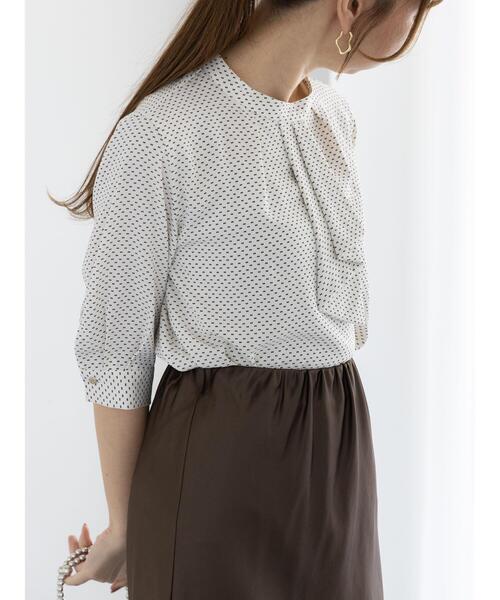 Te chichi(テチチ)の「アソートフリルボウタイ5分袖ブラウス(シャツ/ブラウス・レディース・オフホワイト/ブラウン/ネイビー/ブラック・F)」の2枚目の写真