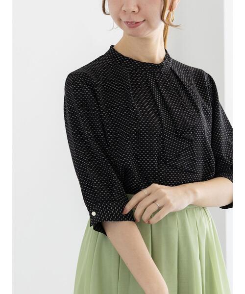 Te chichi(テチチ)の「アソートフリルボウタイ5分袖ブラウス(シャツ/ブラウス・レディース・オフホワイト/ブラウン/ネイビー/ブラック・F)」の3枚目の写真