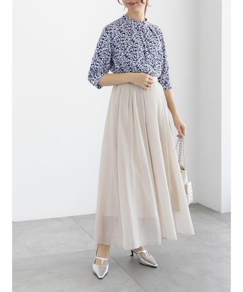 Te chichi(テチチ)の「アソートフリルボウタイ5分袖ブラウス(シャツ/ブラウス・レディース・オフホワイト/ブラウン/ネイビー/ブラック・F)」の5枚目の写真