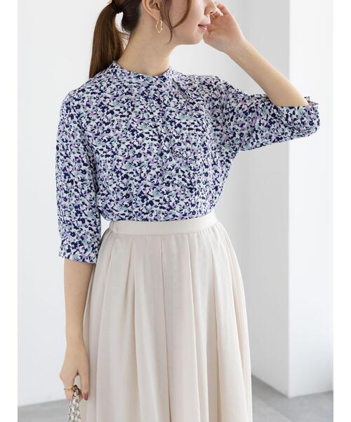 Te chichi(テチチ)の「アソートフリルボウタイ5分袖ブラウス(シャツ/ブラウス・レディース・オフホワイト/ブラウン/ネイビー/ブラック・F)」の7枚目の写真