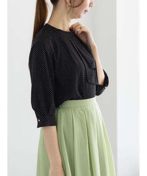 Te chichi(テチチ)の「アソートフリルボウタイ5分袖ブラウス(シャツ/ブラウス・レディース・オフホワイト/ブラウン/ネイビー/ブラック・F)」の11枚目の写真