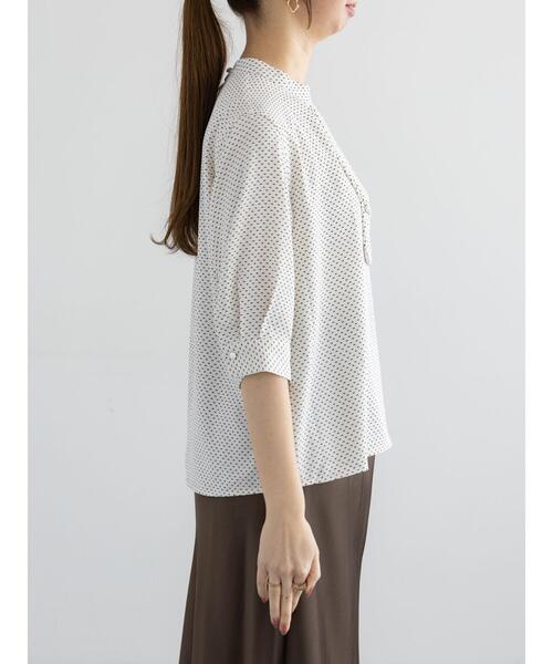 Te chichi(テチチ)の「アソートフリルボウタイ5分袖ブラウス(シャツ/ブラウス・レディース・オフホワイト/ブラウン/ネイビー/ブラック・F)」の21枚目の写真