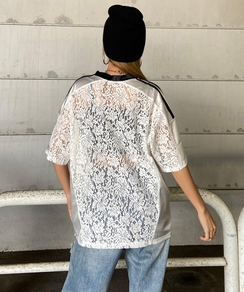 non-hedge(ノンヘッジ)の「レース切替ロゴビッグTシャツ(Tシャツ/カットソー・レディース・ブラック/オフホワイト・FREE)」の20枚目の写真