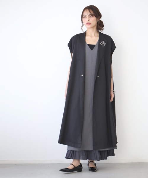 Ehre style(エーレスタイル)の「3つのシーンで着る逸品!ワンピ・お仕事・お出かけ・お呼ばれ(ジャンパースカート・レディース・ベージュ/グレー/ネイビー・FREE)」の16枚目の写真