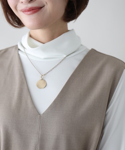 Ehre style(エーレスタイル)の「3つのシーンで着る逸品!ワンピ・お仕事・お出かけ・お呼ばれ(ジャンパースカート・レディース・ベージュ/グレー/ネイビー・FREE)」の7枚目の写真