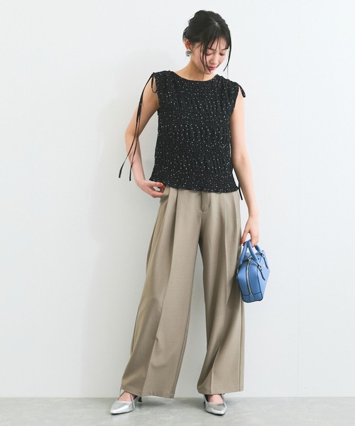 VIS（ビス）の「プリーツシアーシャーリングブラウス（シャツ/ブラウス・レディース・ホワイト系その他2/ブラック系その他/イエロー系その他・FREE）」の5枚目の写真