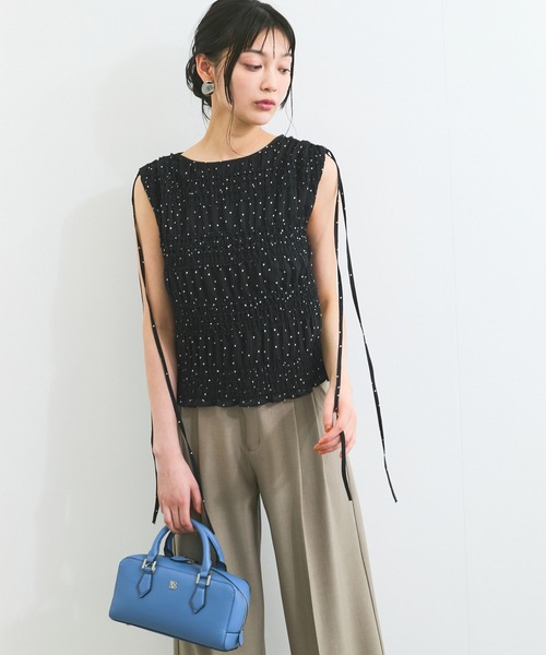 VIS（ビス）の「プリーツシアーシャーリングブラウス（シャツ/ブラウス・レディース・ホワイト系その他2/ブラック系その他/イエロー系その他・FREE）」の8枚目の写真