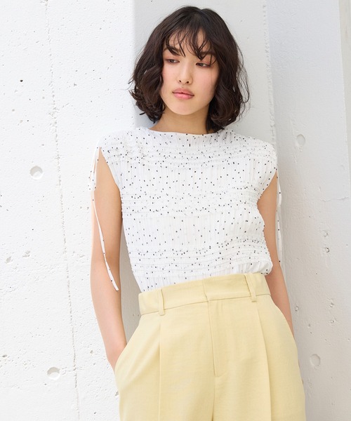 VIS（ビス）の「プリーツシアーシャーリングブラウス（シャツ/ブラウス・レディース・ホワイト系その他2/ブラック系その他/イエロー系その他・FREE）」の21枚目の写真