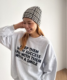 CANAL JEAN | SUPERTHANKS　グラフチェックニットリバーシブルビーニー(ニットキャップ/ビーニー)