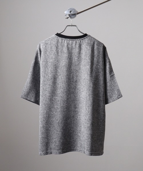 ATELANE(アテレーン)の「ATELANE サマーツイードセットアップ/半袖Tシャツ/ショートパンツ(セットアップ・メンズ・ブラック/ホワイト/チャコール・M/L/XL)」の7枚目の写真