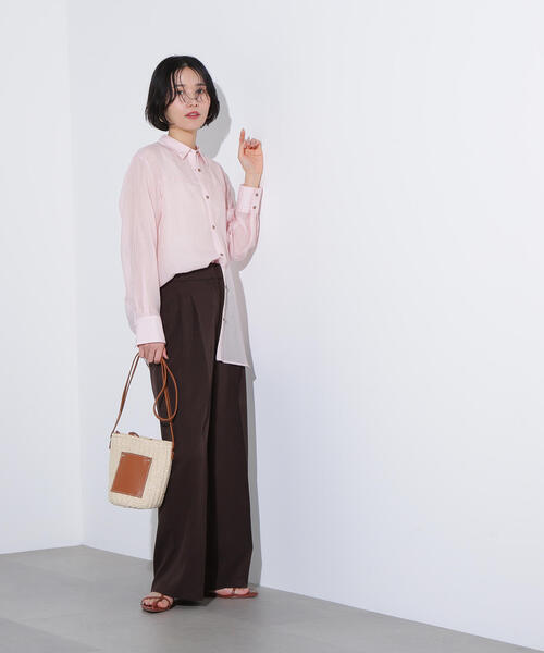 N.(N. Natural Beauty Basic)(エヌエヌナチュラルビューティーベーシック)の「シアーオーバーシャツ(シャツ/ブラウス・レディース・ベージュ/ブルー系その他/ピンク系その他・MEDIUM)」の11枚目の写真