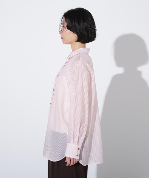 N.(N. Natural Beauty Basic)(エヌエヌナチュラルビューティーベーシック)の「シアーオーバーシャツ(シャツ/ブラウス・レディース・ベージュ/ブルー系その他/ピンク系その他・MEDIUM)」の13枚目の写真