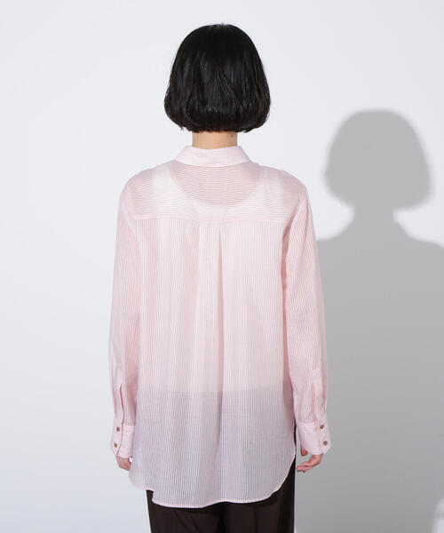 N.(N. Natural Beauty Basic)(エヌエヌナチュラルビューティーベーシック)の「シアーオーバーシャツ(シャツ/ブラウス・レディース・ベージュ/ブルー系その他/ピンク系その他・MEDIUM)」の14枚目の写真