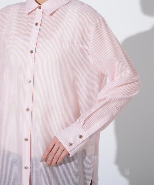 N.(N. Natural Beauty Basic)(エヌエヌナチュラルビューティーベーシック)の「シアーオーバーシャツ(シャツ/ブラウス・レディース・ベージュ/ブルー系その他/ピンク系その他・MEDIUM)」の17枚目の写真