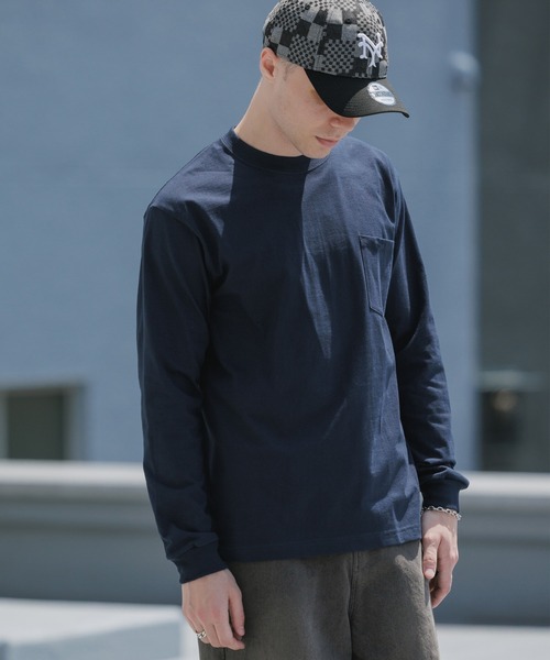 Hanes/ヘインズ 1P L/S POCKET TEE BEEFY-T ロングスリーブポケットT