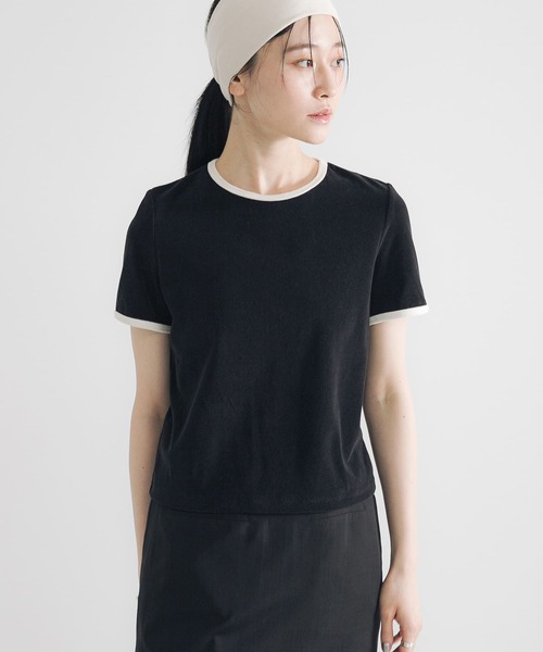 URBAN RESEARCH（アーバンリサーチ）の「パイルリンガーコンパクトTシャツ（Tシャツ/カットソー・レディース・ブラウン/グレー/ブラック/ブルー/イエロー・FREE）」の2枚目の写真