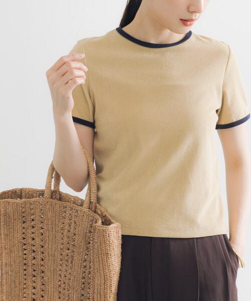 URBAN RESEARCH（アーバンリサーチ）の「パイルリンガーコンパクトTシャツ（Tシャツ/カットソー・レディース・ブラウン/グレー/ブラック/ブルー/イエロー・FREE）」の6枚目の写真