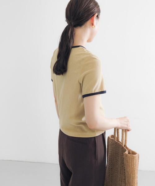 URBAN RESEARCH（アーバンリサーチ）の「パイルリンガーコンパクトTシャツ（Tシャツ/カットソー・レディース・ブラウン/グレー/ブラック/ブルー/イエロー・FREE）」の8枚目の写真