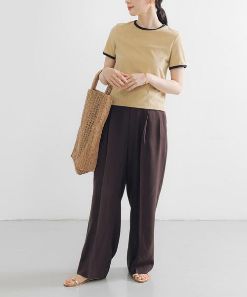 URBAN RESEARCH（アーバンリサーチ）の「パイルリンガーコンパクトTシャツ（Tシャツ/カットソー・レディース・ブラウン/グレー/ブラック/ブルー/イエロー・FREE）」の10枚目の写真