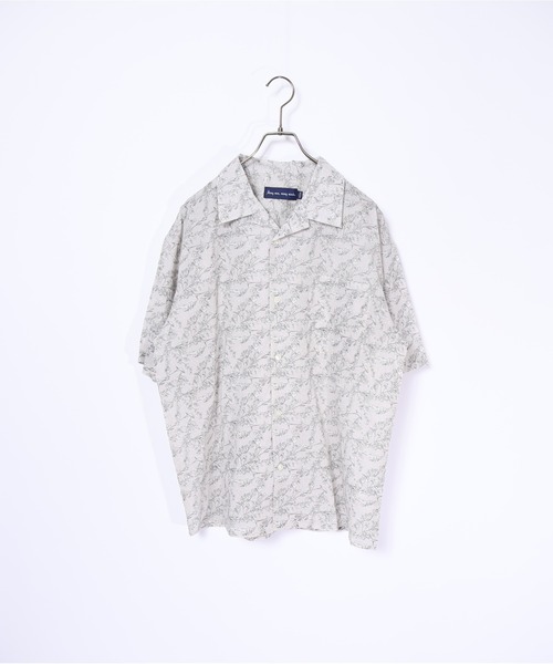 many men many mind（メニーメンメニーマインド）の「many men many mind /コットンボイル総柄ptオープンシャツ（シャツ/ブラウス・メンズ・サックスブルー/ブラック系その他/オフホワイト/ホワイト/ネイビー/イエロー/チャコールグレー/アイボリー/ブラック/グレー系その他/グレイッシュベージュ/ブルーグリーン・LARGE/MEDIUM）」の8枚目の写真