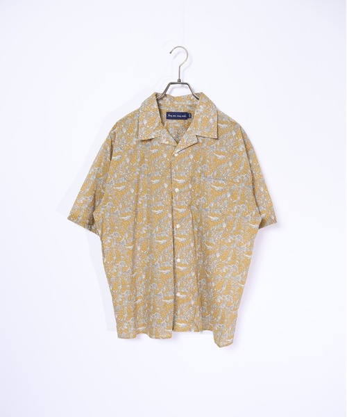 many men many mind（メニーメンメニーマインド）の「many men many mind /コットンボイル総柄ptオープンシャツ（シャツ/ブラウス・メンズ・サックスブルー/ブラック系その他/オフホワイト/ホワイト/ネイビー/イエロー/チャコールグレー/アイボリー/ブラック/グレー系その他/グレイッシュベージュ/ブルーグリーン・LARGE/MEDIUM）」の12枚目の写真
