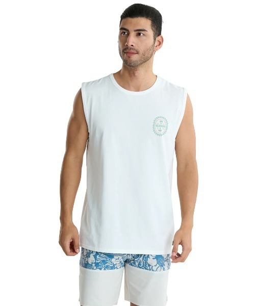 BILLABONG(ビラボン)の「BILLABONG メンズ SOFFTY TANK サーフタンクトップ 【2025年夏モデル】/ビラボン水陸両用UVケア伸縮速乾タンクトップラッシュガード(タンクトップ・メンズ・オフホワイト/レッド系その他・X-LARGE/LARGE/MEDIUM)」の6枚目の写真