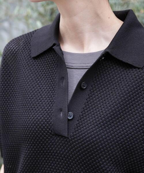FORK&SPOON（フォークアンドスプーン）の「FORK&SPOON　メッシュパターンニットポロシャツ（ニット/セーター・レディース・オフホワイト/ブラック/レッド・1）」の22枚目の写真